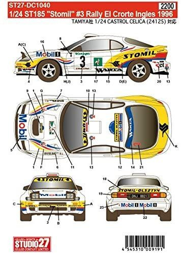 Studio27 1/24 Celica GT-FOUR ST185 Stomil #3 Rally EI Crorte Ingles 1996 Decal