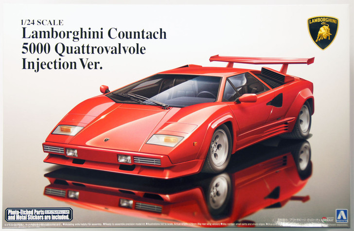Aoshima 11546 Lamborghini Countach 5000 Quattrovalvole Injection Version 1/24 Scale Kit (4905083011546)