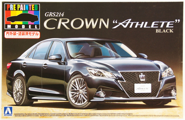 Aoshima 08515 GRS214 Toyota Crown Athlete G 2012 Black 1/24 Scale Kit (Pre-painted Model) (4905083008515)