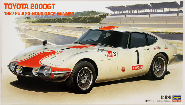 Hasegawa HR01 Toyota 2000GT 1967 Fuji 24-hour Race Winner 1/24 Scale Kit (4967834210516)