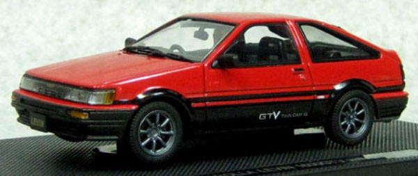 Ebbro 45185 Corolla Levin 1600 GTV with alloy wheel Red/Black 1/43 Scale (4526175451851)