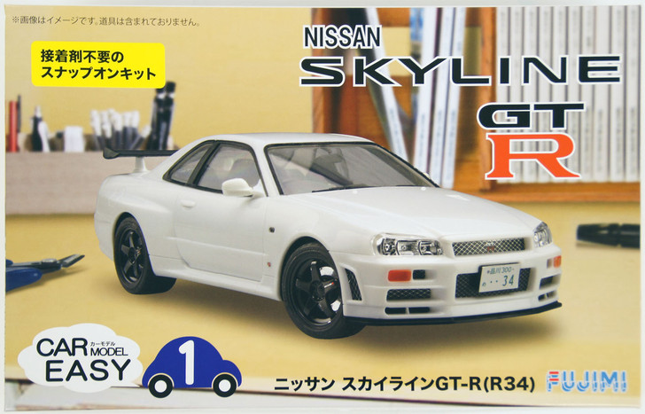 Fujimi Car-Easy 01 Nissan Skyline GT-R (R34) 1/24 Scale Kit (4968728077000)