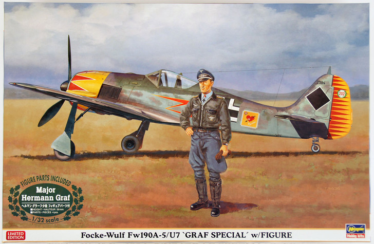 Hasegawa 08241 Focke-Wulf Fw190A-5/U7 Graf Special with Figure 1/32 Scale Kit (4967834082410)