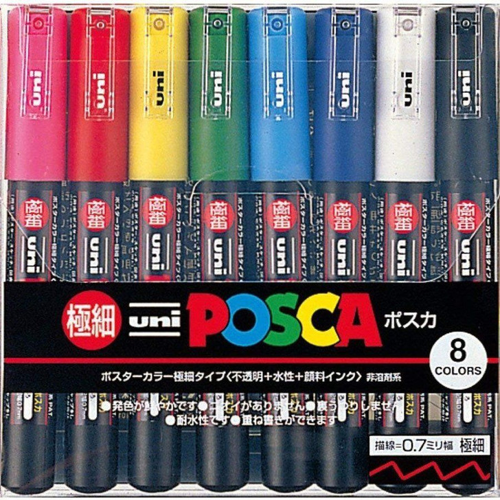 Mitsubishi Pencil uni POSCA Extra fine core 8 color set