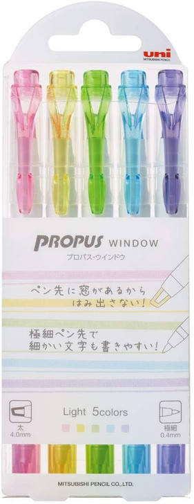 Mitsubishi Pencil Propus Window Highlighter Light color 5 color set