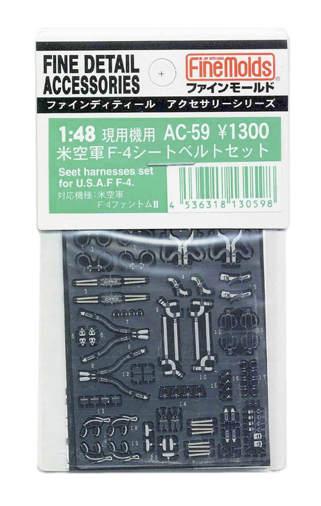 Fine Molds AC-59 Seet Harnesses Set for U.S.A.F F-4 /48 Scale Kit (4536318130598)
