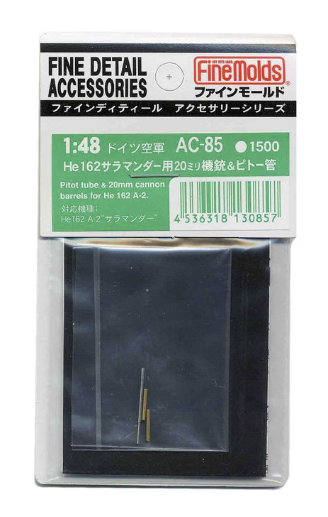 Fine Molds AC-85 Pitot Tube & 20mm Cannon Barrels for He 162 A-2 1/48 Scale Kit (4536318130857)