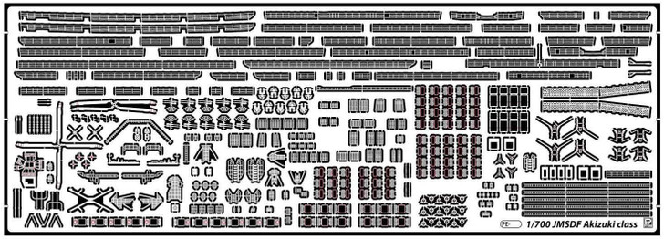 Pit-Road 1/700 Photo Etched Parts JMSDF Escort Ship DD-115 Genuine Upgrade Parts Set for Akizuki Type