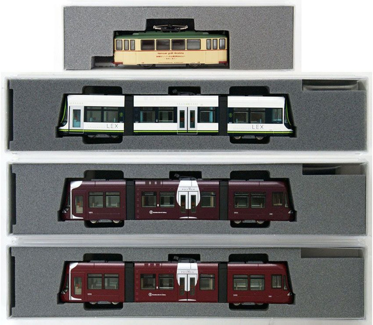 Kato Hiroshima Electric Railway Assorted Set (Hannover/ Green Mover LEX/ 'PICCOLO' 'PICCOLA' (N scale)