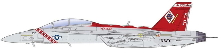 Platz 1/72 U.S. US Navy F/A-18F Super Hornet VFA-102 Diamondbacks Plastic Model Kit