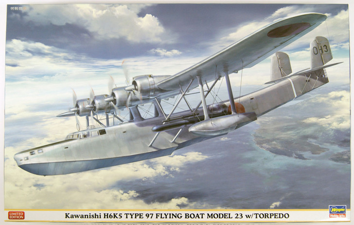 Hasegawa 02163 Kawanishi H6K5 Type 97 Flying Boat Model 23 with Torpedo 1/72 Scale Kit (4967834021631)