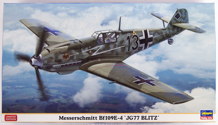 Hasegawa 07413 Messerschmitt Bf109E-4 JG77 BLITZ 1/48 Scale Kit (4967834074132)