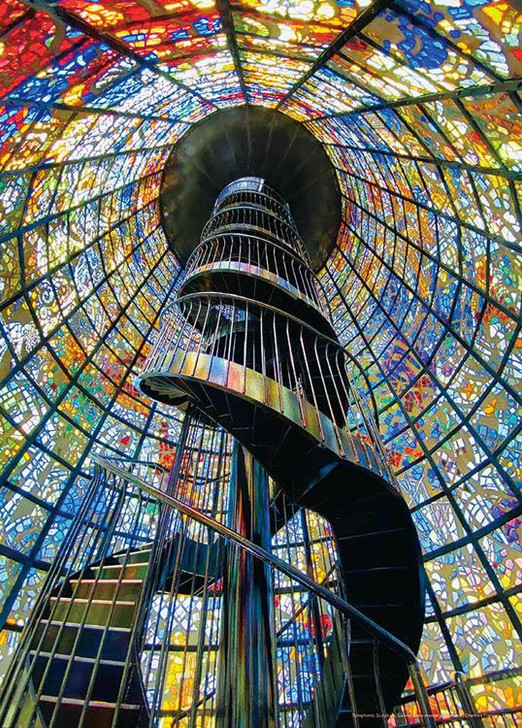 Jigsaw Puzzle Stained Glass Symphonic Sculpture (500 Pieces)