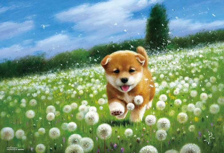 Beverly 83-108 Jigsaw Puzzle Shiba Inu in a Dandelion Field (300 Pieces)