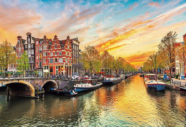 Beverly 51-282 Jigsaw Puzzle Amsterdam in the Evening (1000 Pieces)