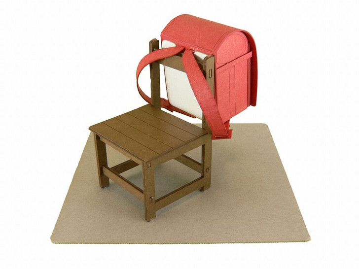 Sankei MP01-15 Chair and  School Bag (Red) 1/12 Scale Paper Kits