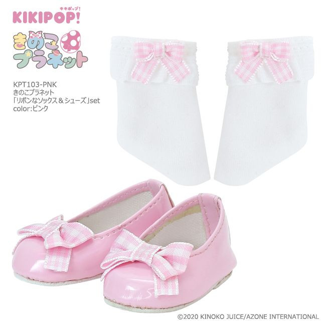 Azone KPT103-PNK Kinoko Planet Bow Socks & Shoes Set (Pink)
