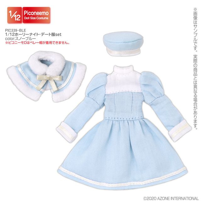 doorzo　ドール服 Azone PIC339-BLE 1/12 Picco Neemo Holy Night Date Clothes Set