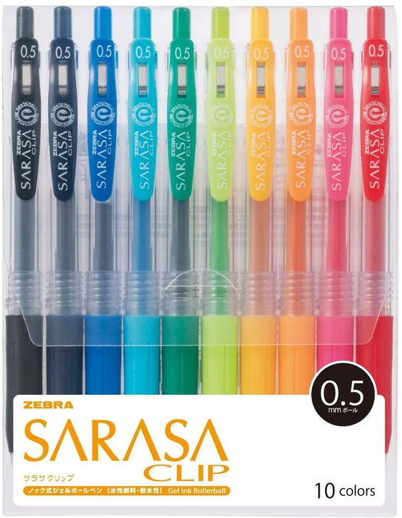 Zebra Sarasa Clip Ballpoint Pen 0.5mm 10 Color Set