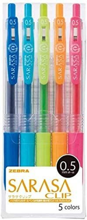 Zebra Sarasa Clip Ballpoint Pen 0.5mm 5 Color Set