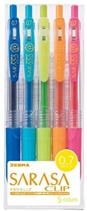 Zebra Sarasa Clip Ballpoint Pen 0.7mm 5 Color Set