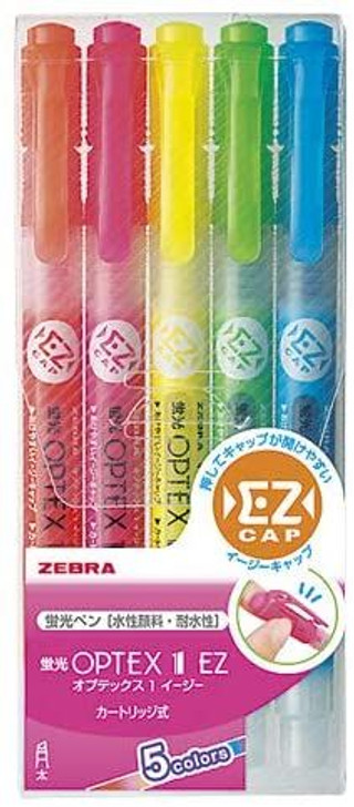 Zebra Optex 1 EX Highlighter Pen 5 Color Set