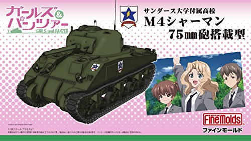 Fine Molds 41108 Girls & Panzer Medium Tank M4 from Thunders High School 1/35 Scale Kit (4536318411086)