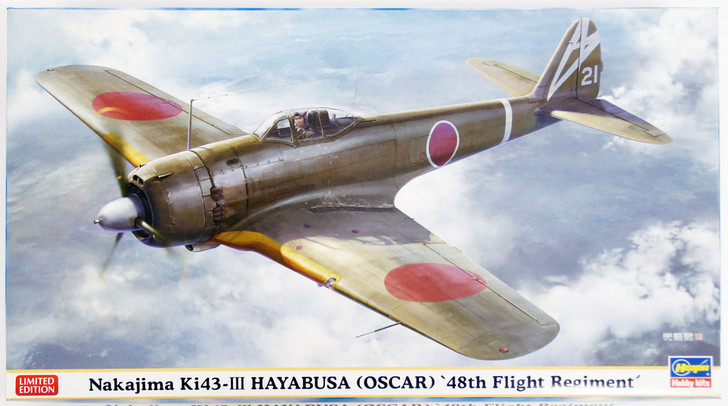 Hasegawa 07418 Nakajima Ki43-III Hayabusa (Oscar) 48th Flight Regiment 1/48 Scale Kit (4967834074187)