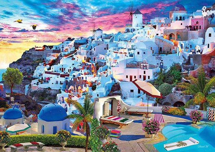 Appleone 500-288 Jigsaw Puzzle Santorini Sky by David MacLean (500 Pieces)