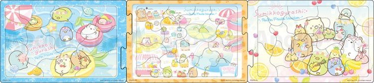 Apollo-sha 24-162 Jigsaw Puzzle Summer Fruits Vacation with Sumikko Gurashi Panorama Puzzle (10+15+20 Pieces)