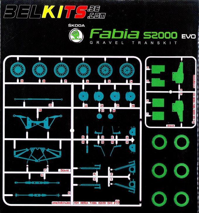 Aoshima (BELKitS) 84342 Option Parts Set for Aoshima 84328 Skoda Fabia 1/24 Scale Kit (4905083084342)