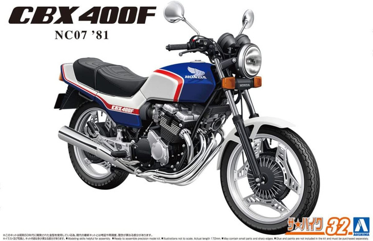 The Bike No.32 1/12 Honda NC07 CBX400F Pearl Candy Blue/Pearl
