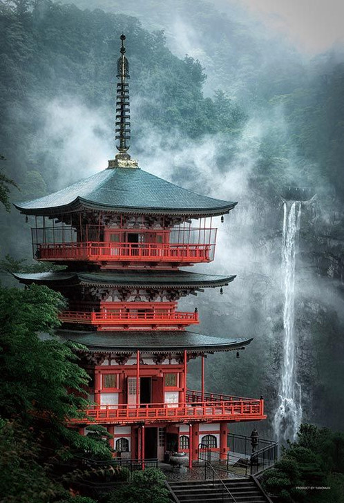 Yanoman 35-30 Jigsaw Puzzle Nachi Falls and Mie Tower in Wakayama Japan (500 S-Pieces)