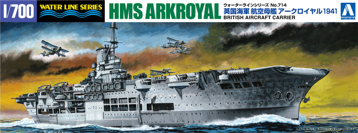 Aoshima Waterline 1/700 HMS British Aircraft Carrier Arkroyal 1941 Plastic Model