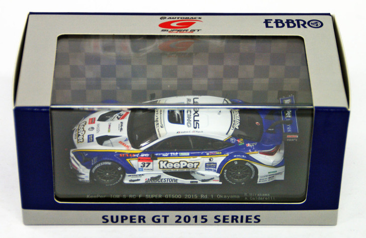 Ebbro 45265 KeePer TOMS RC F Okayama 2015 No.37 White Blue 1/43 Scale