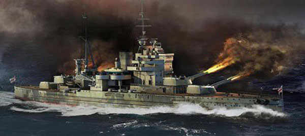 Pit-Road Skywave W-181 H M S BattleShip Queen Elizabeth 1941 1/700 Scale Kit (4986470018171)
