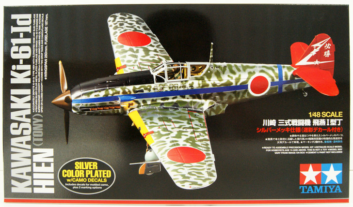 Tamiya 1/48 Kawasaki Ki-61-Id Hien (Tony) Silver Color Plated w/Camo Decals Plastic Model