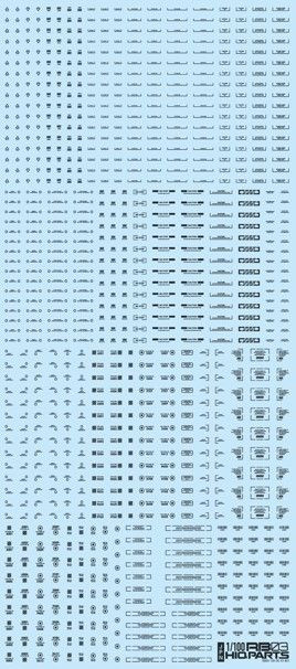 HiQparts 1/100 RB03 Caution Mark Decal One Color Dark Grey