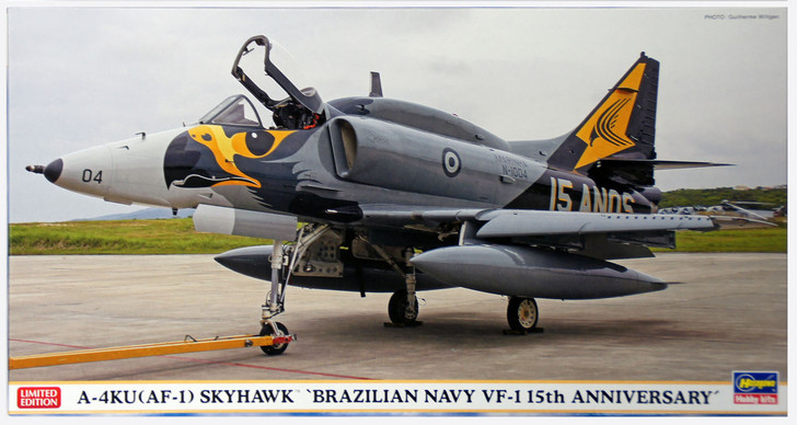 Hasegawa 07423 A-4KU (AF-1) Skyhawk Brazilian Navy VF-1 15th Anniversary 1/48 Scale Kit (4967834074231)
