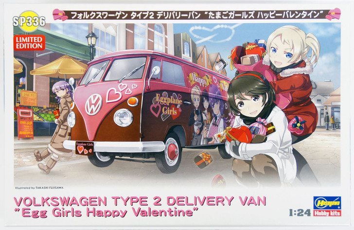 Hasegawa SP336 Volkswagen Type2 Delivery Van Egg Plane Girls Happy Valentine 1/24 Scale Kit