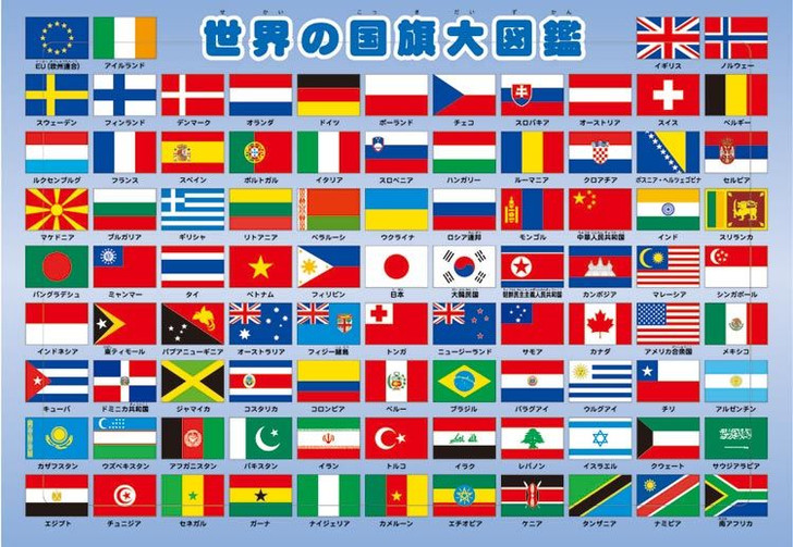 Apollo-sha 25-183 Jigsaw Puzzle National Flags of the World (63 Pieces) Child Puzzle