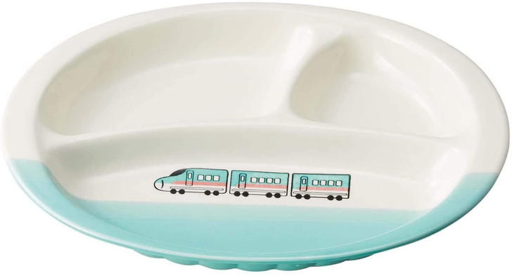 Banko Ware (Banko-yaki) Lunch Plate for Kids Bullet Train Emerald
