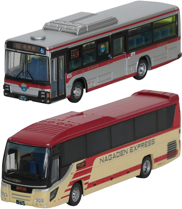 Tomytec Bus Collection Nagaden Bus (Nagano-Tokyo Line 60th Anniversary) 2 Bus Set (N scale)