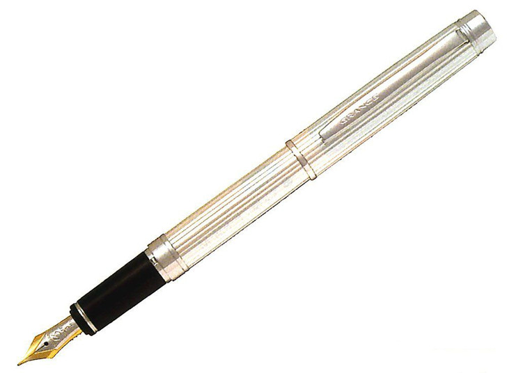 Pilot FGNC-35SS-S-M Silver Stripe Grance NC Fountain Pen (NIB:M Medium)