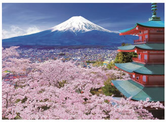 Completed puzzle image of Mount Fiji