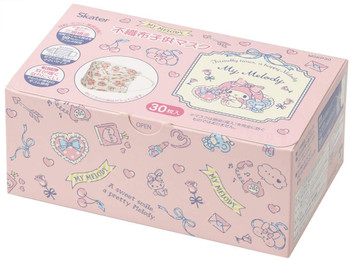 Three-layer Non-woven My Melody Mask for Kids (30 Sheets)