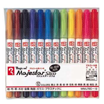 Oil Magic Ink Teranishi Chemical Magic Ink Oil Based Marker Majesta Slim 12 Colors ...