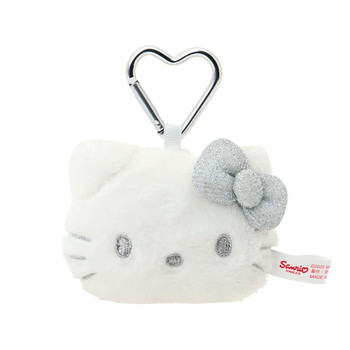 Sanrio Face Shaped Mascot Holder I Love Hello Kitty Silver