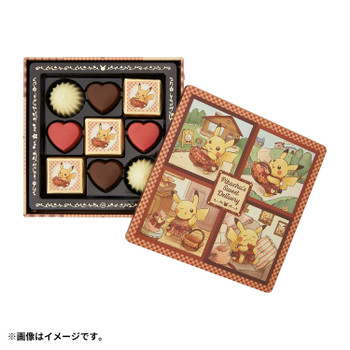 Pokemon Center Original Morozoff Square Tin Assorted Chocolates