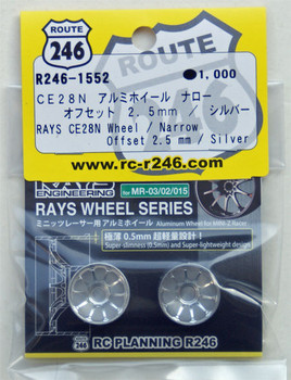 Kyosho Mini Z R246-1552 RAYS CE28N Wheel Narrow Off-Set 2.5mm Silver